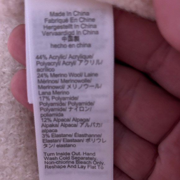 J. Crew..Cream Knit Cardigan W Rhinestone Button Accents on Cuffs & Collar - Picture 10 of 11